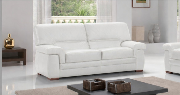 VARESE 2 places 100% Cuir Vachette Excellium Blanc - EN STOCK -