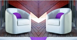 CLOTILDE Fauteuil Pivotant ou Fixe 100% cuir