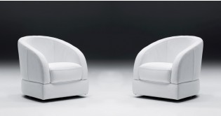 MONIQUE Fauteuil Cabriolet Pivotant 100% Cuir 