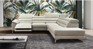 URBANO Angle terminal tissu ou cuir, Relaxation avec t�ti�res Electrique (en option) ou Fixe