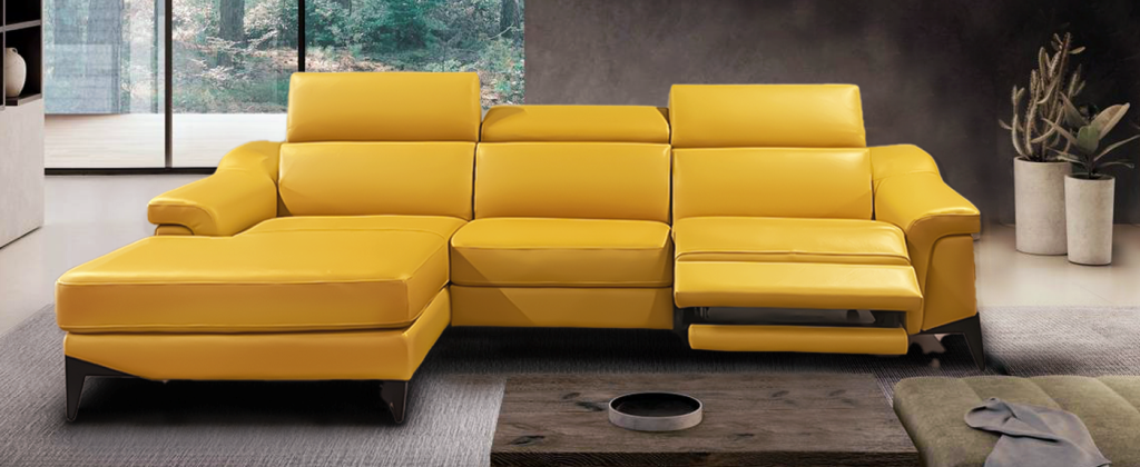 COUNTRY Angle méridienne 100% Cuir ou tissu, Relaxation avec têtières Electrique