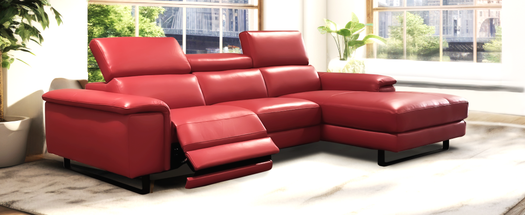 BRAGA Angle Mridienne 100% Cuir avec Relaxation (en option) ou Fixe
