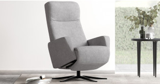 OLAF fauteuil repose-pieds int�gr� manuel tissu ou cuir