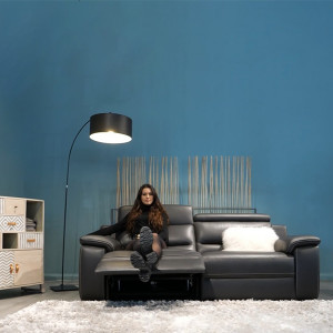 Canap� en cuir avec relaxation �lectrique : confort et luxe