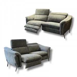 Canap� en tissu � relaxation �lectrique et assise coulissante