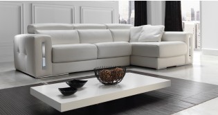 PALERMO Angle mridienne Assises coulissantes 100% cuir ou Micronabuck