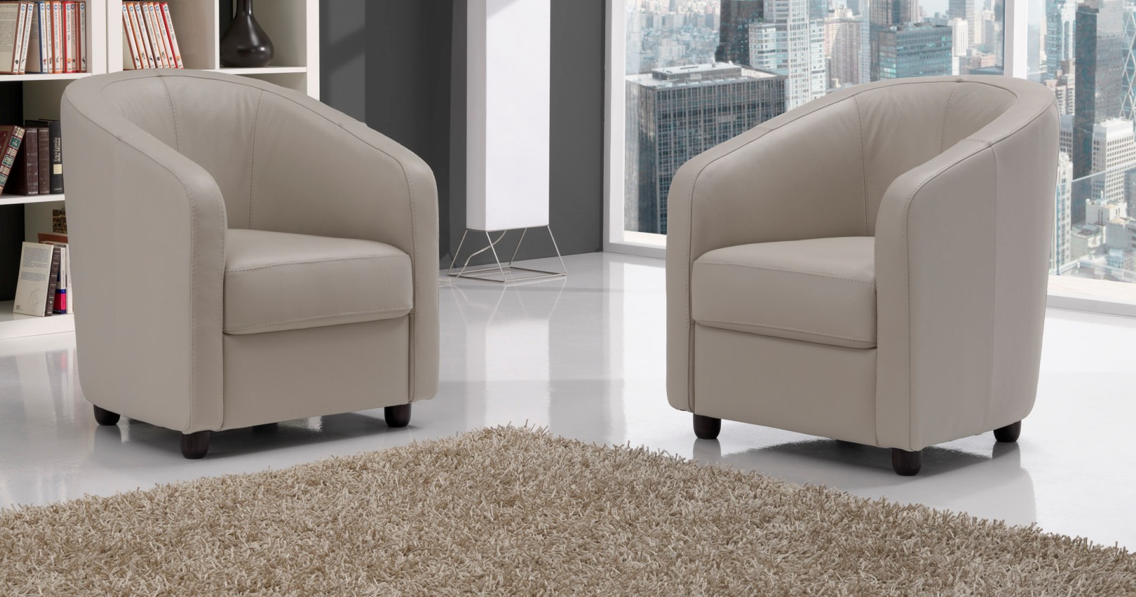 Fauteuil Confortable rotatif Asti beige