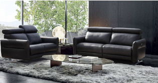 FEROE Canapé Relaxation électrique ou Fixe 100% cuir Vachette Premium ou Excellium