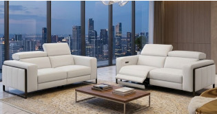 CESANO Canap� 100% Cuir Relaxation avec t�ti�res Electrique (en option) ou Fixe