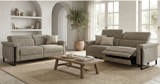 PAPILLON Tissu Relaxation avec têtières Electrique (en option) ou canapé Fixe