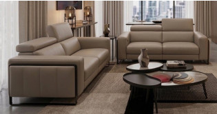 CESANO Canap� 100% Cuir Relaxation avec t�ti�res Electrique (en option) ou Fixe