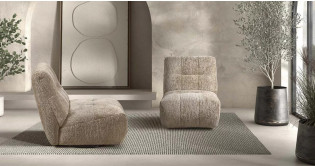SANDRA fauteuil pivotant en tissu